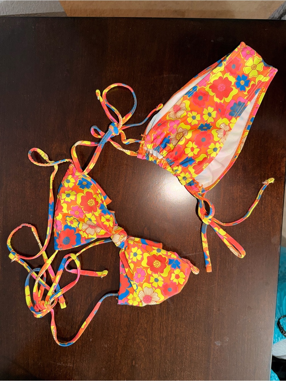 Floral Tie-Back Bikini Set - Bright Multi